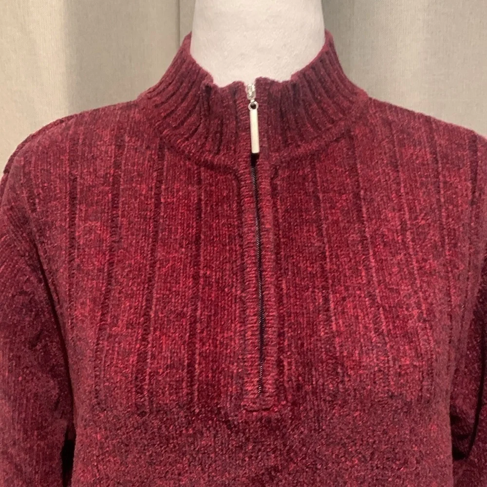 NWOT Karen Scott Pullover Quater Zip Sweater Size P/XLarge - Picture 2 of 12